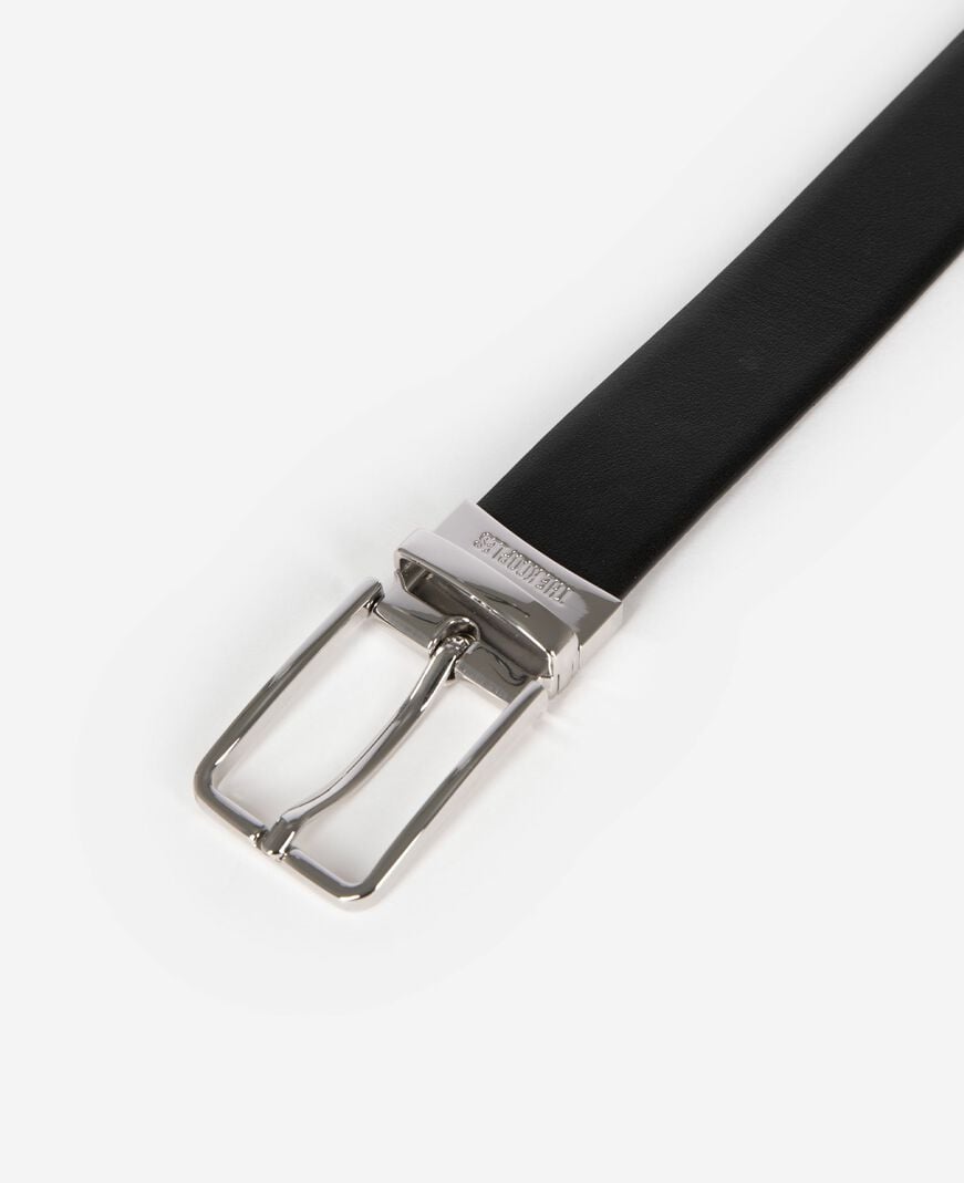 The Kooples HOMME BLACK ceinture réversible en cuir noir