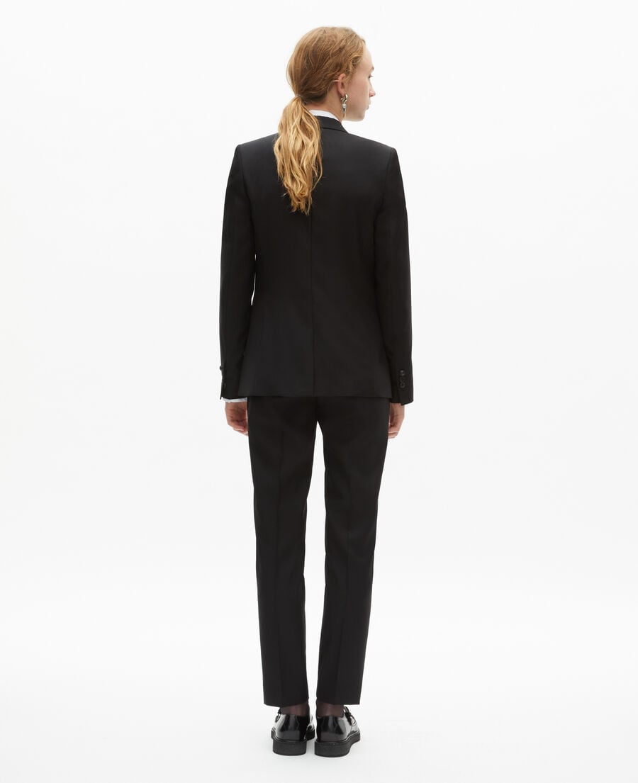 The Kooples FEMME BLACK veste tailleur en laine coupe cintrée noire