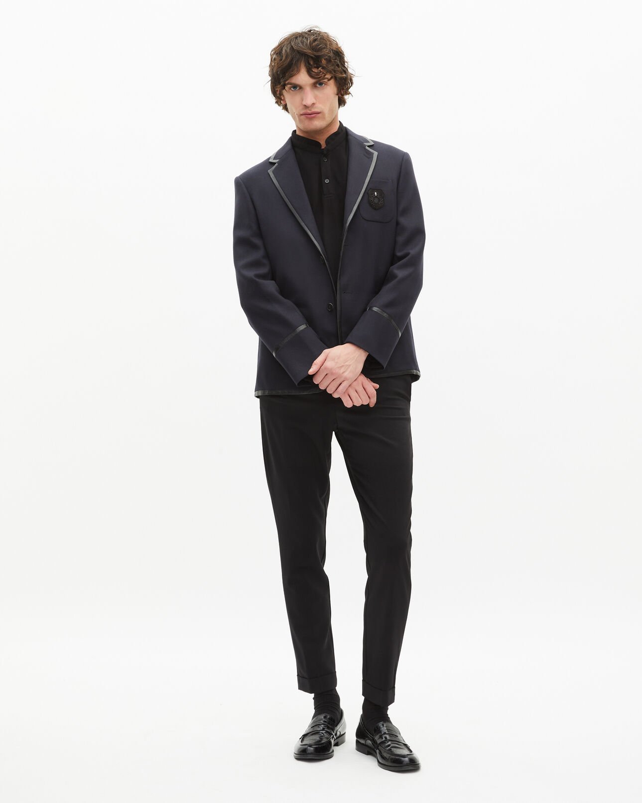 The Kooples HOMME DARK NAVY veste en laine mélangée bleu marine