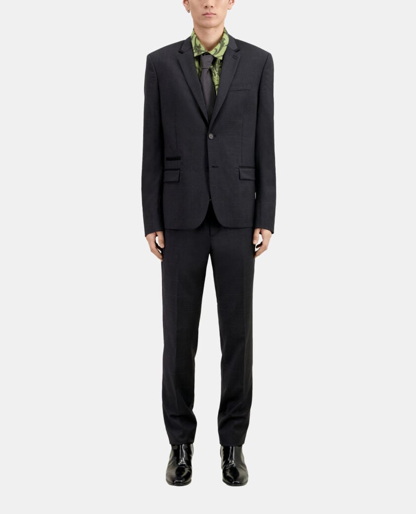 The Kooples H DARK GREY grey wool prince of wales suit jacket
