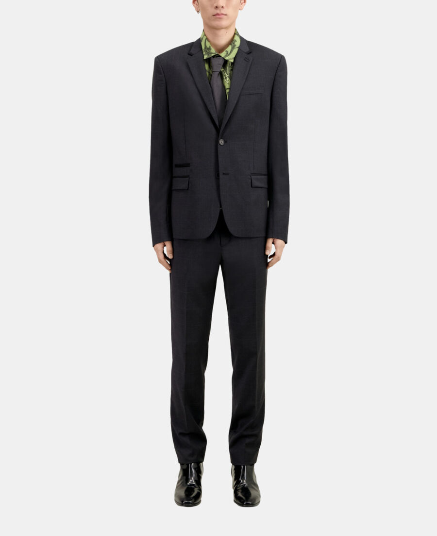 The Kooples H DARK GREY grey wool prince of wales suit jacket