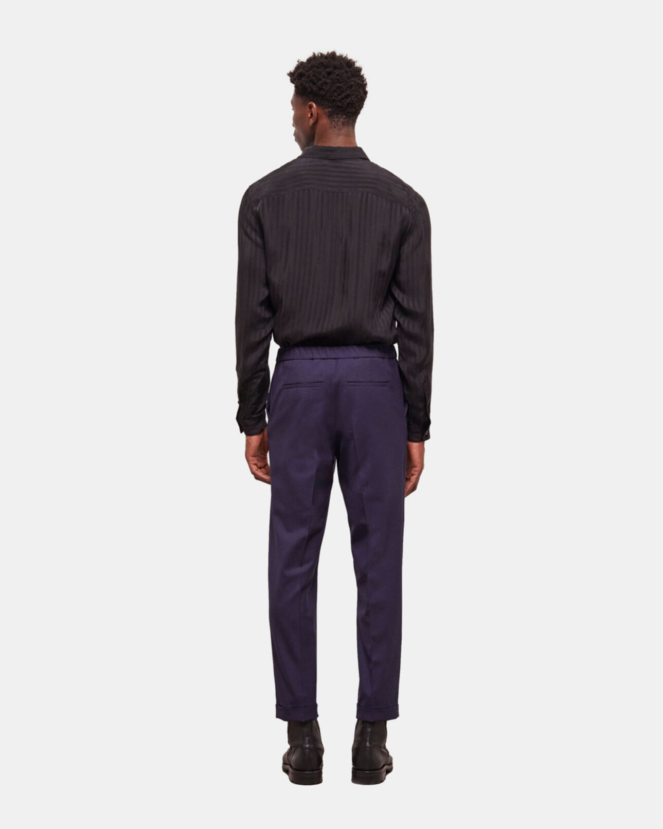The Kooples HOMBRE BLACK / NAVY pantalón de traje de lana de pata de gallo