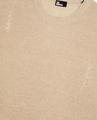 The Kooples HOMME ECRU pull en laine et lin écru