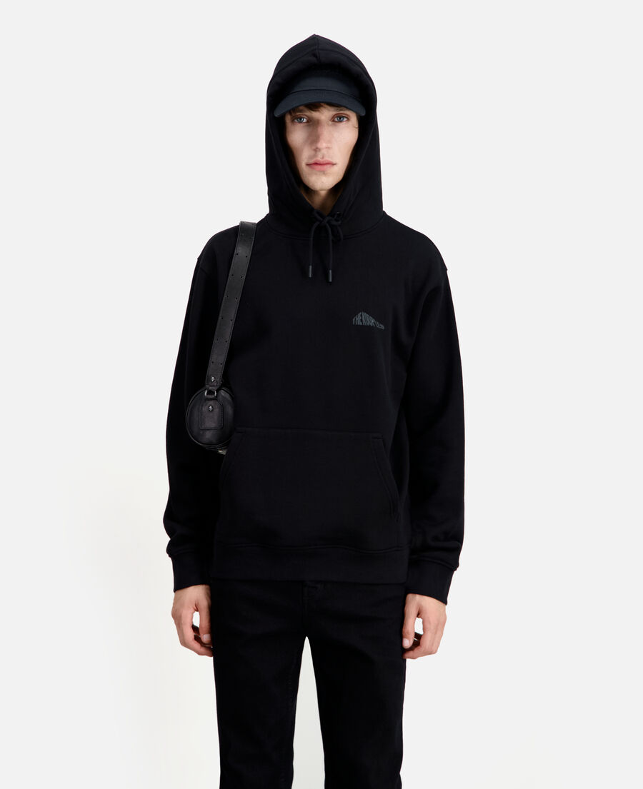 Men's Black hoodie with Graphic logo serigraphy | The Kooples