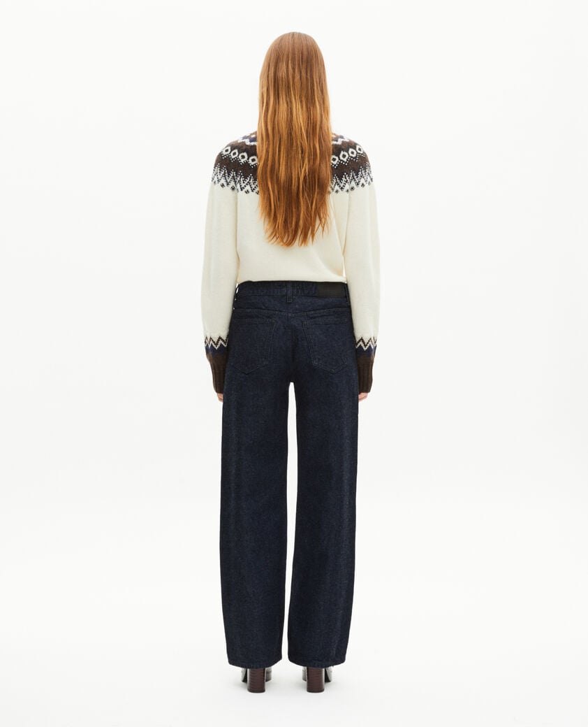 The Kooples WOMEN BLUE ELECTRIC blue raw wide-leg jeans