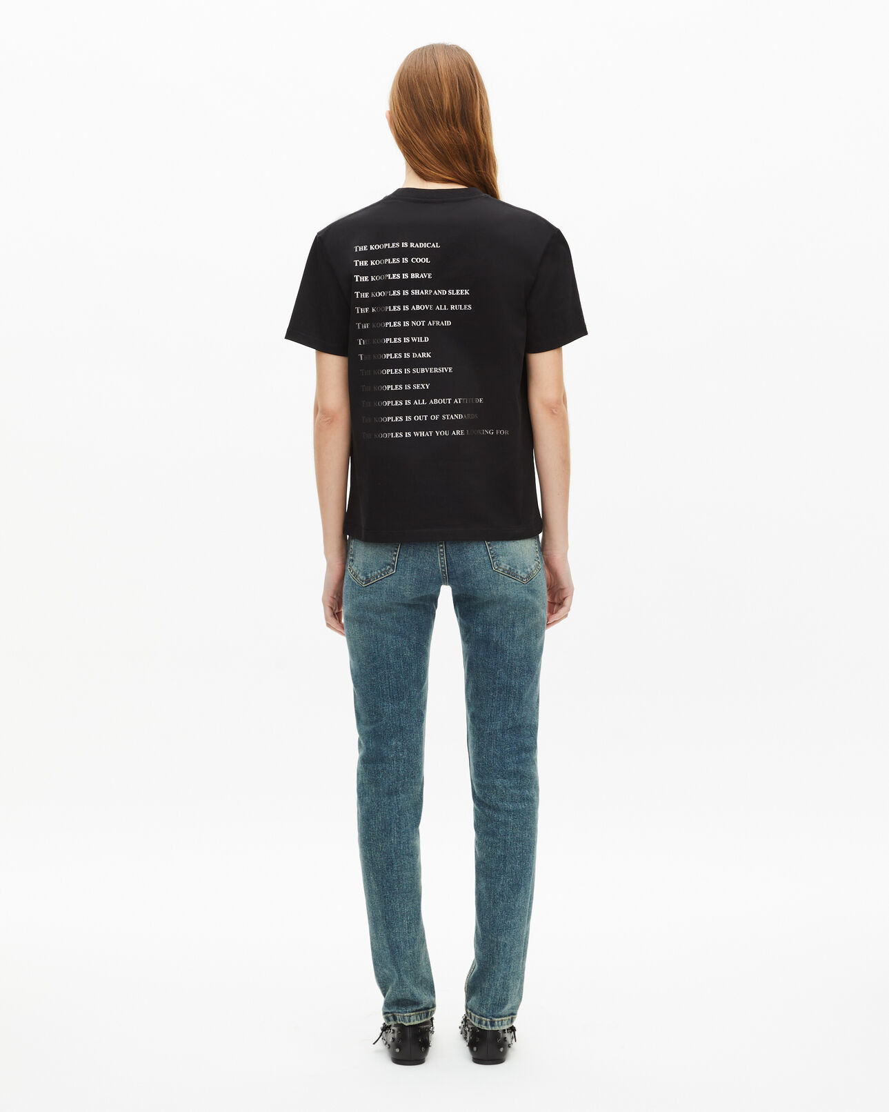 The Kooples WOMEN BLACK women's black what is rhinestone t-shirt