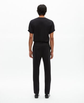 The Kooples HOMME BLACK pantalon élastiqué droit en laine noir