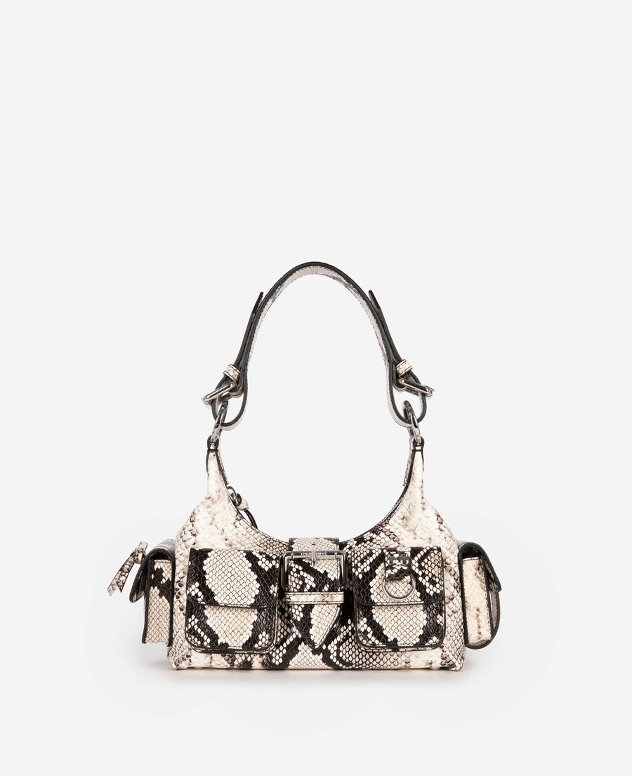 The Kooples FEMME BLACK WHITE sac amelia small en cuir effet python