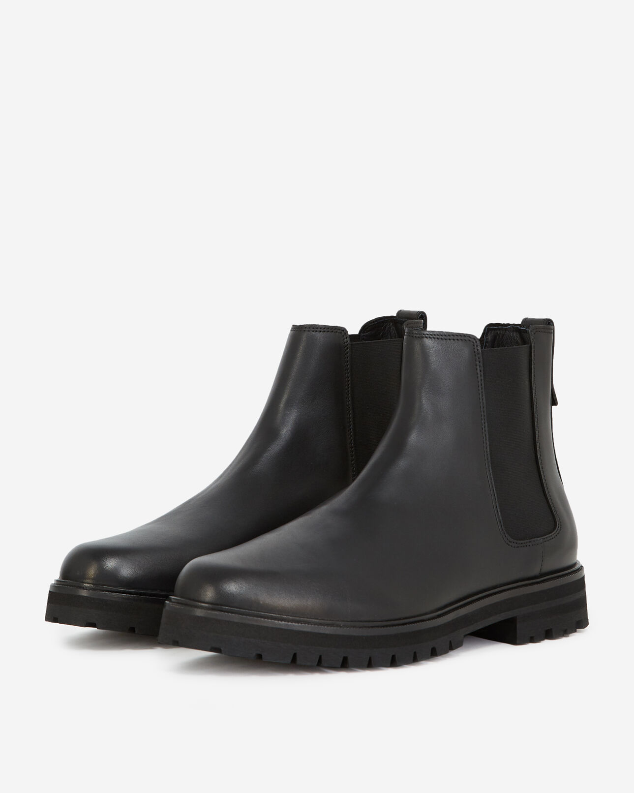 The Kooples MEN BLACK black chelsea boots with notched soles
