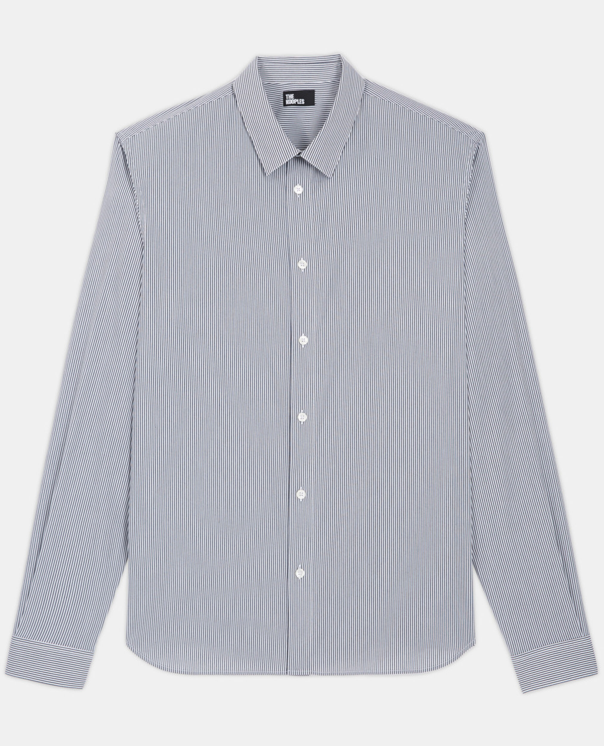 Striped shirt with classic collar, GREY-WHITE, hi-res image number null