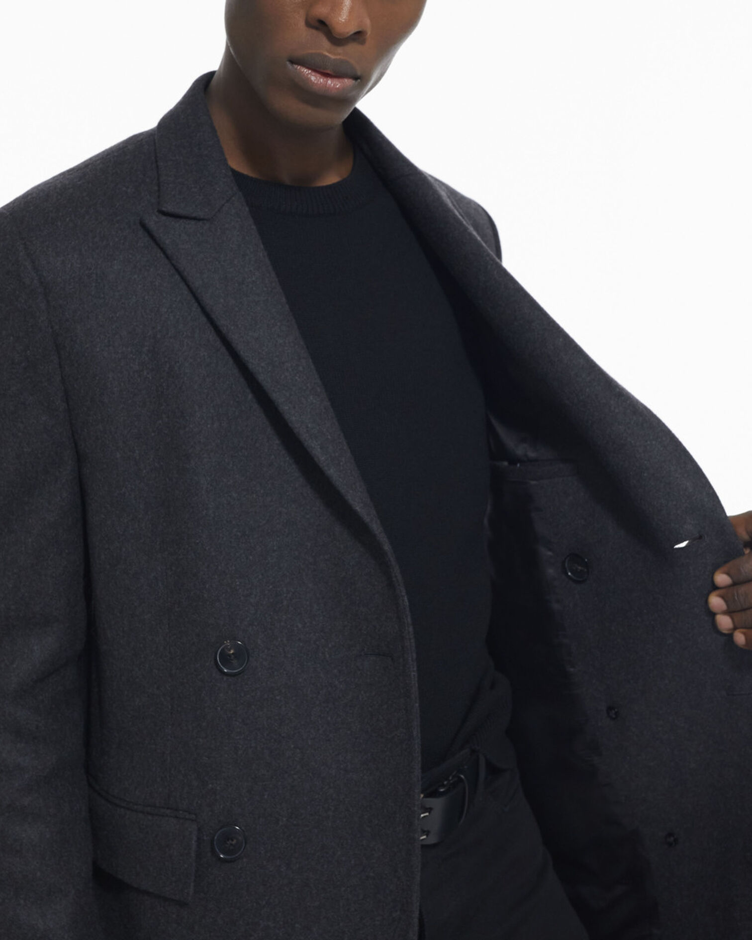 Long gray wool coat, GREY, hi-res image number null