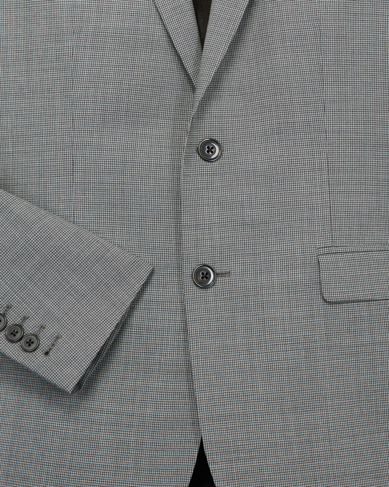 The Kooples MEN BLACK STONE grey wool suit jacket with small check motif