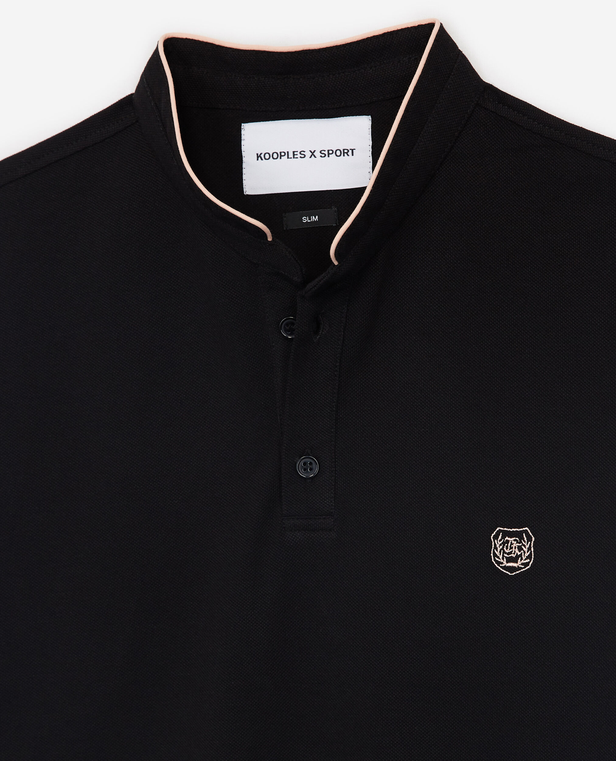 Black polo shirt, BLACK / PINK CORAIL, hi-res image number null
