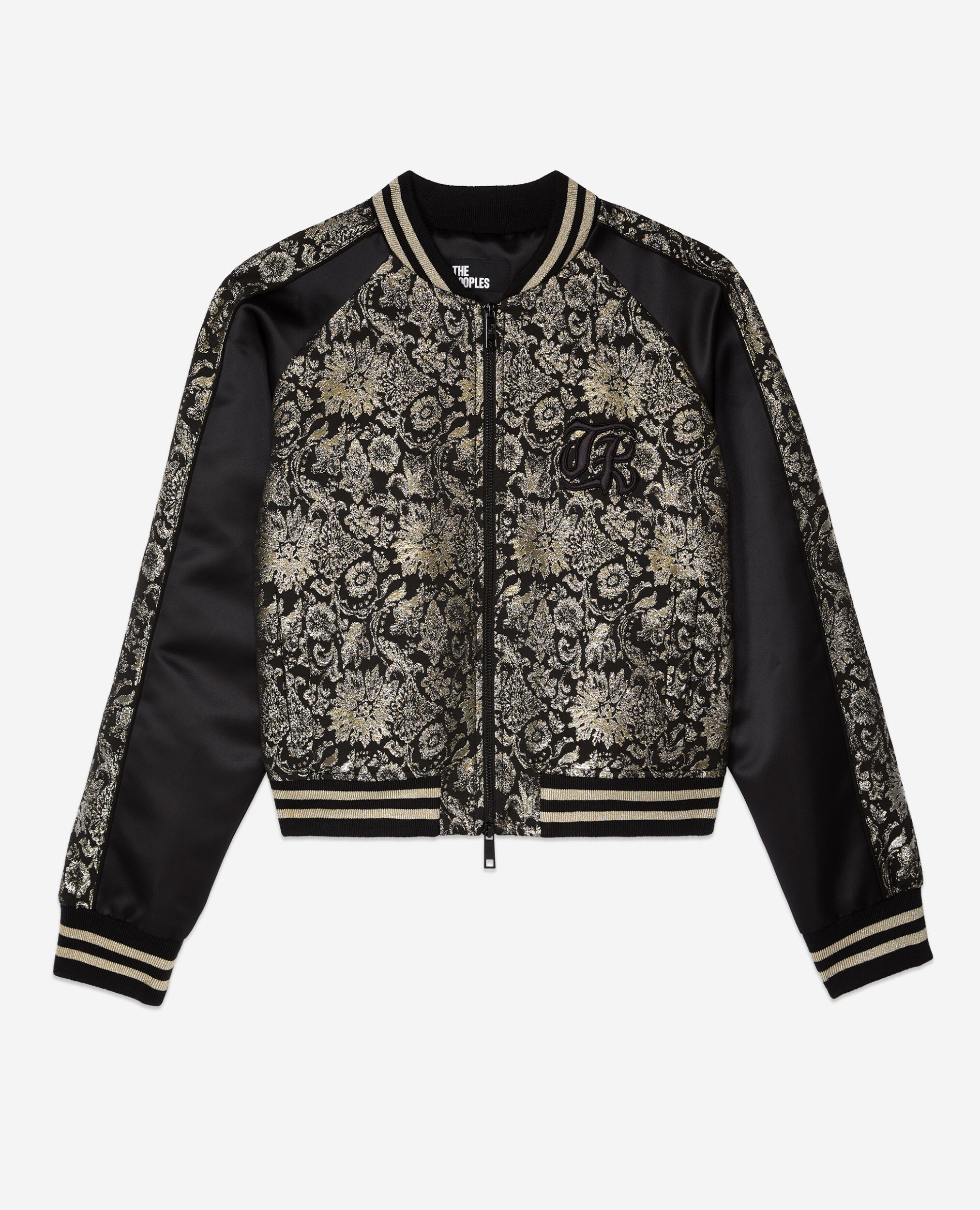 Black jacket with metallic jacquard, BLACK GREY, hi-res image number null