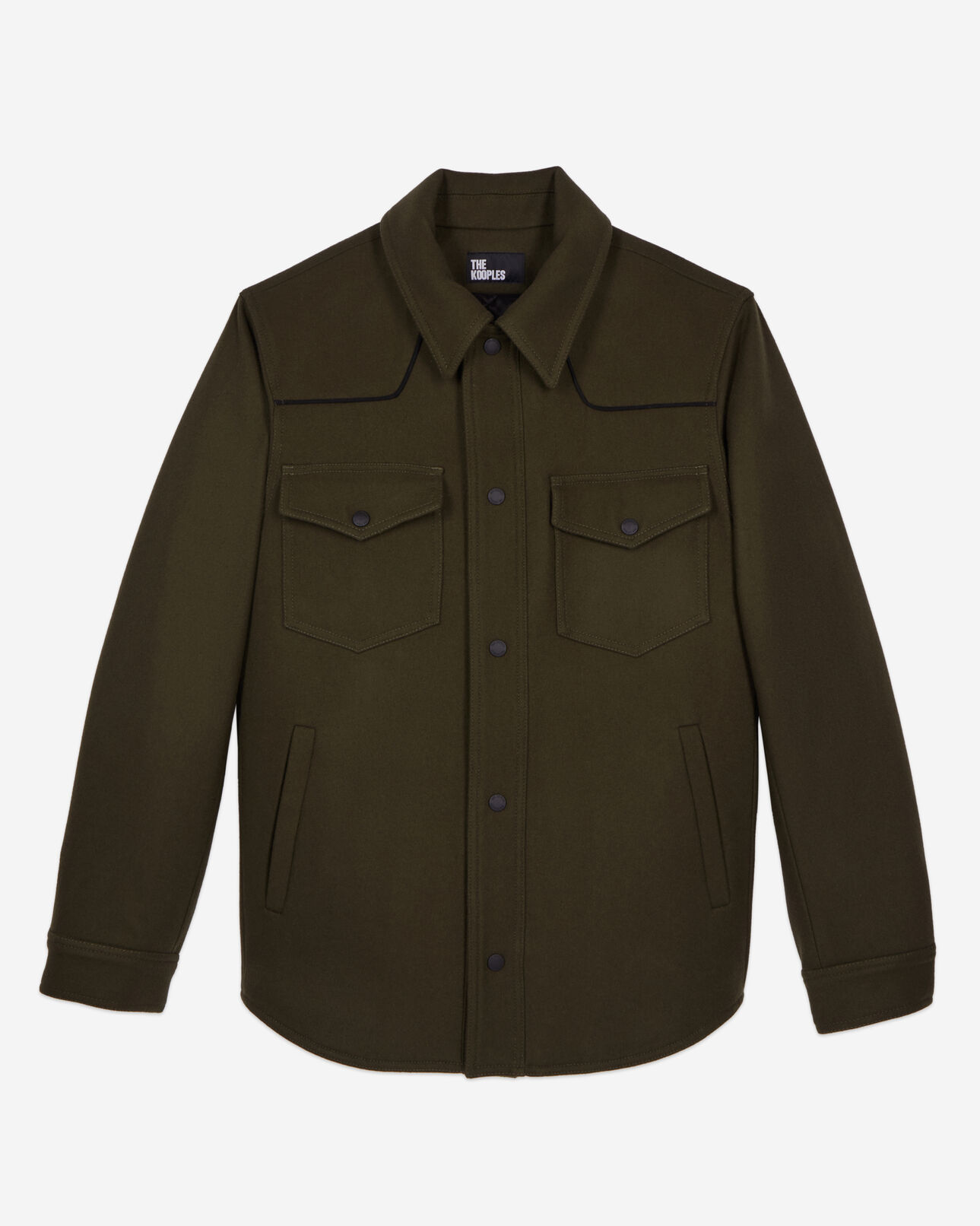 The Kooples HERREN KAKI khakifarbenes jackenhemd