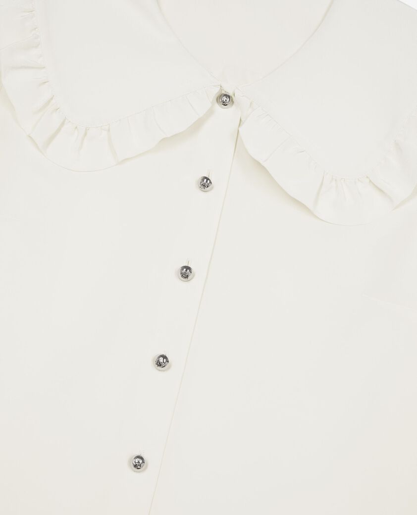 The Kooples WOMEN LIGHT BEIGE unbleached silk shirt