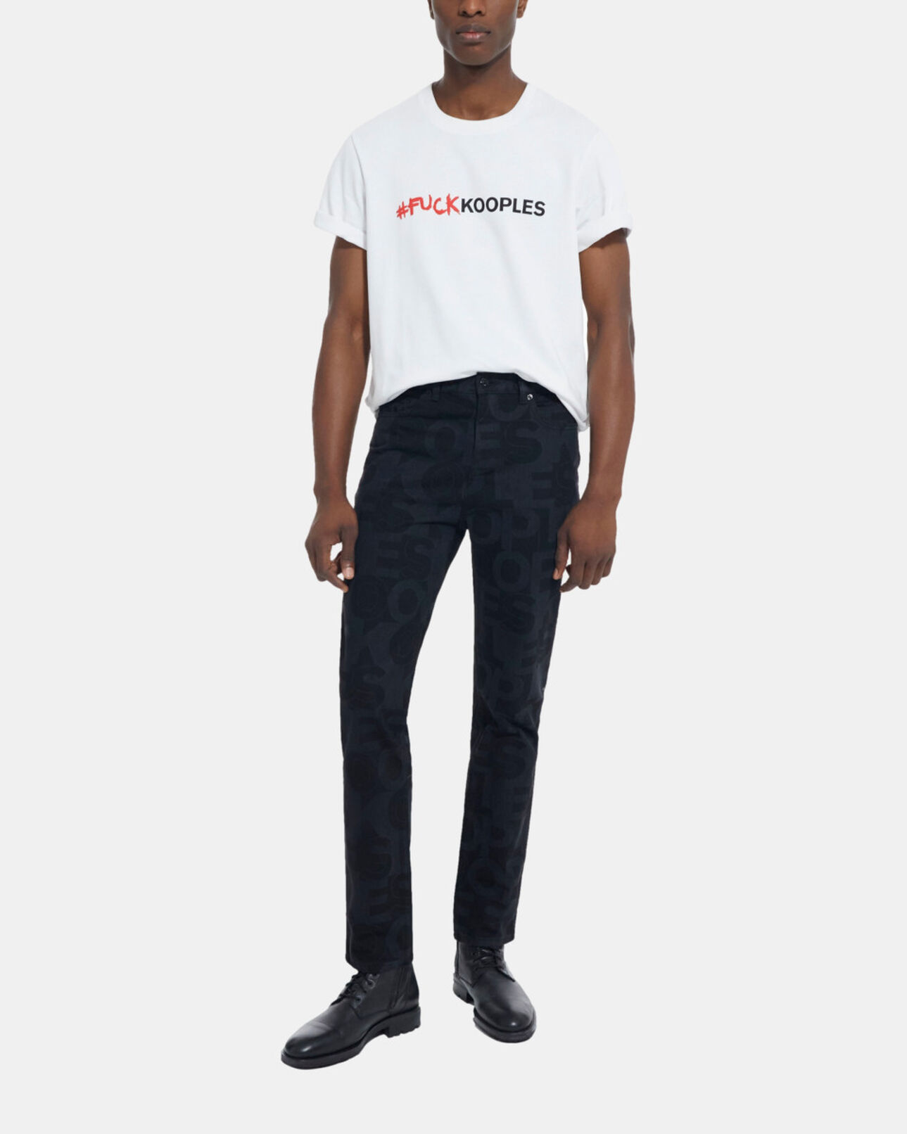 The Kooples MEN SNOW WHITE white t-shirt with logo