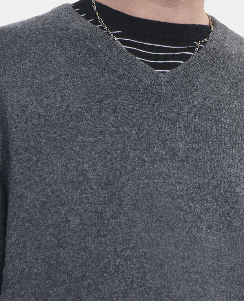 The Kooples HOMME ANTHRACITE MELANGE pull en cachemire gris