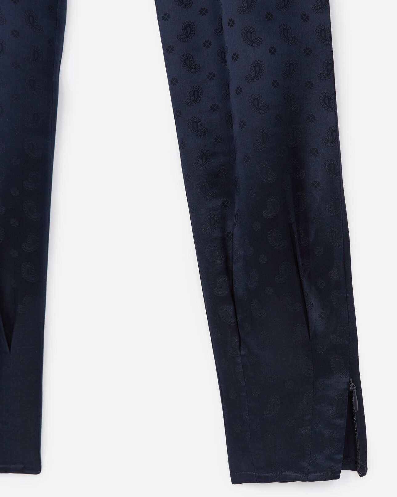 The Kooples FEMME NAVY pantalon fluide bleu marine jacquard