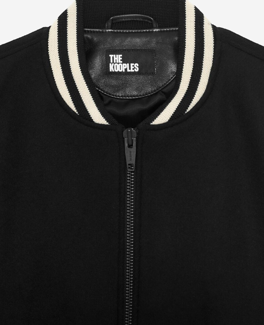 The Kooples MEN BLACK black varsity wool jacket