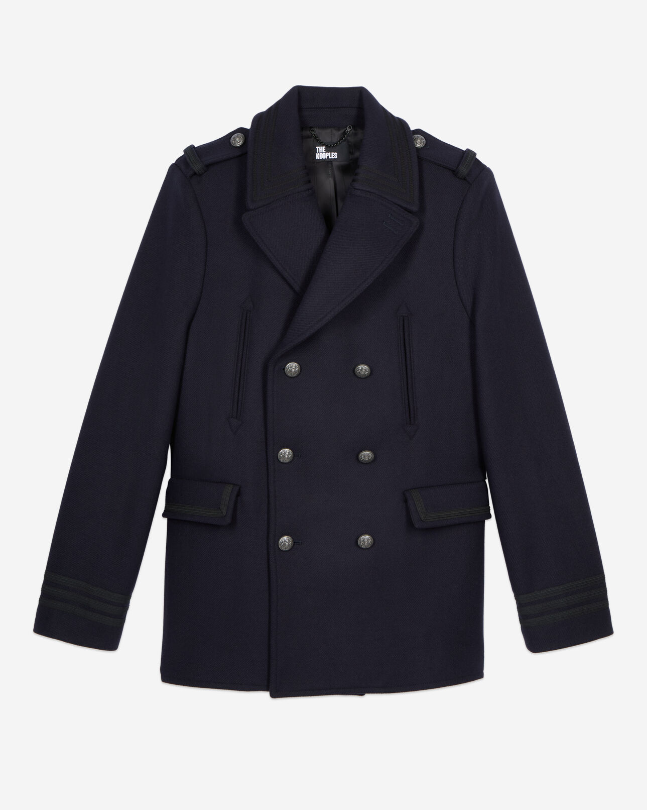The Kooples MEN DARK NAVY navy blue officer-style pea coat