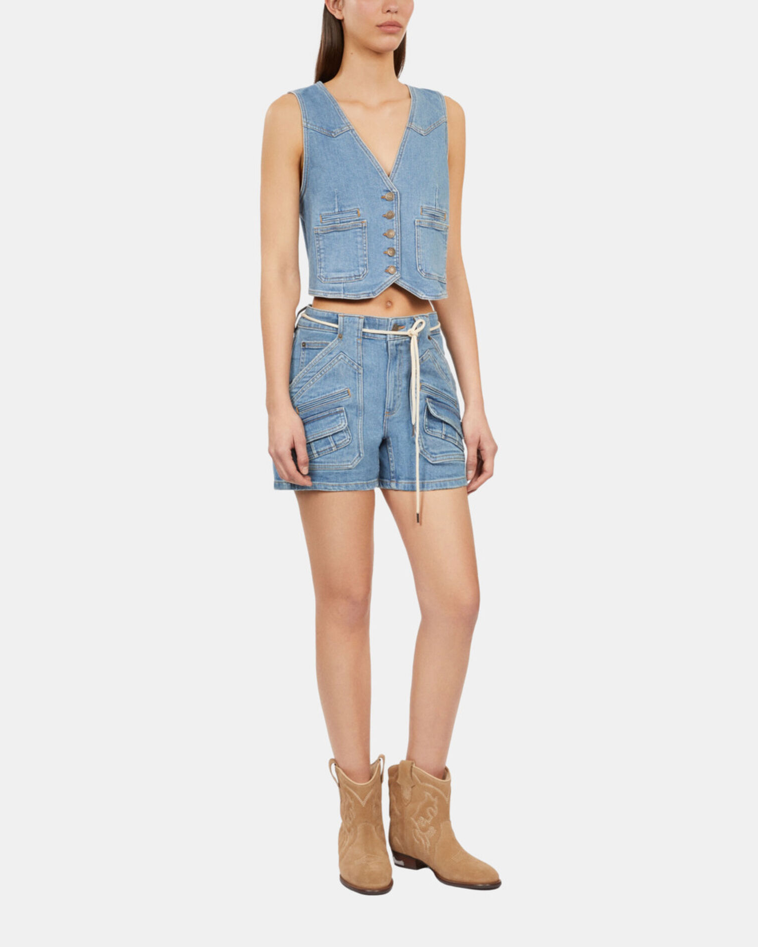 Chaleco azul denim, BLUE, hi-res image number null