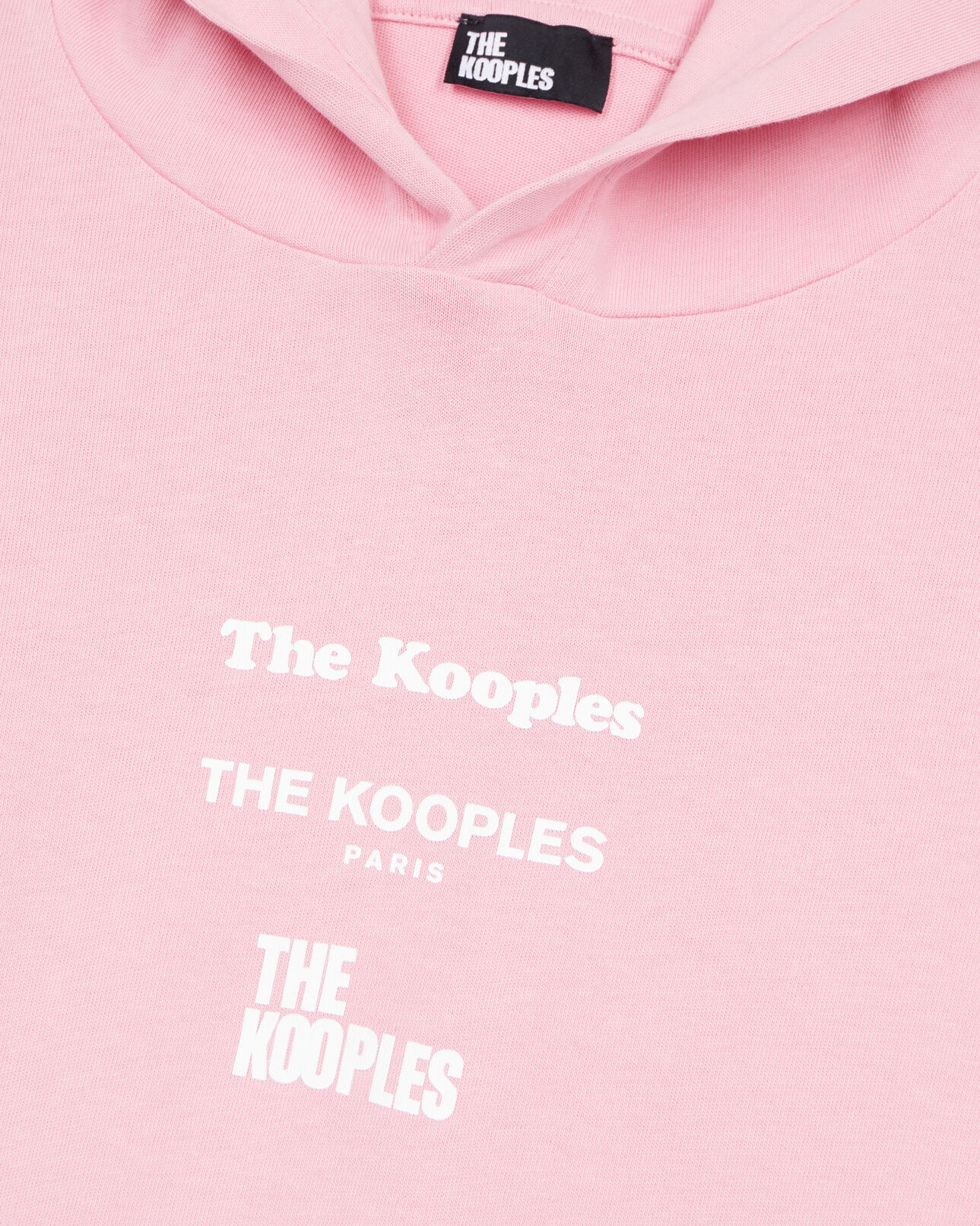 The Kooples H SWEET PINK long-sleeved pink hooded locations serigraphy t-shirt