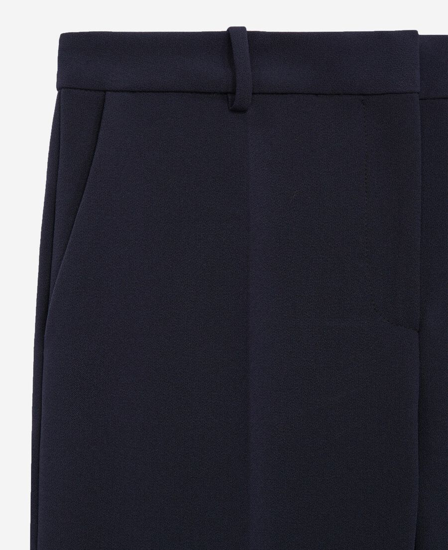 The Kooples FEMME DARK NAVY pantalon tailleur en crêpe coupe ajustée bleu marine