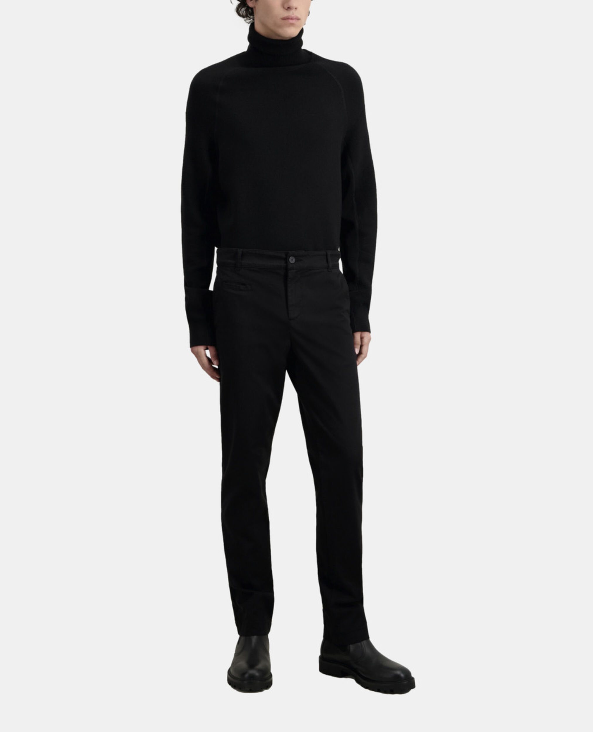 Pantalon chino noir, BLACK, hi-res image number null