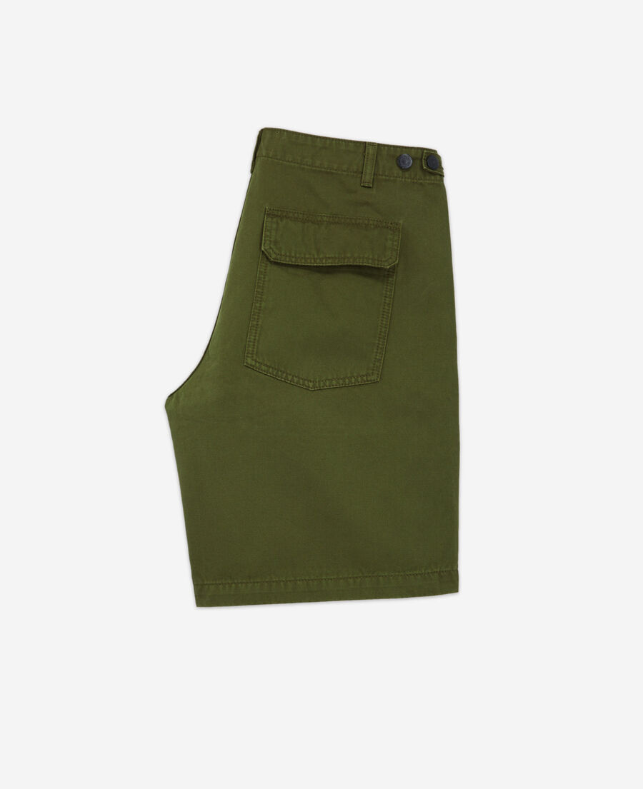 The Kooples H KAKI long khaki cotton shorts with four pockets