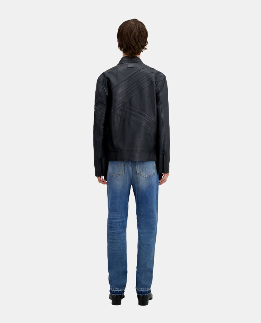 The Kooples MEN BLACK black leather biker jacket