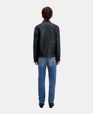 The Kooples HOMME BLACK blouson biker en cuir noir