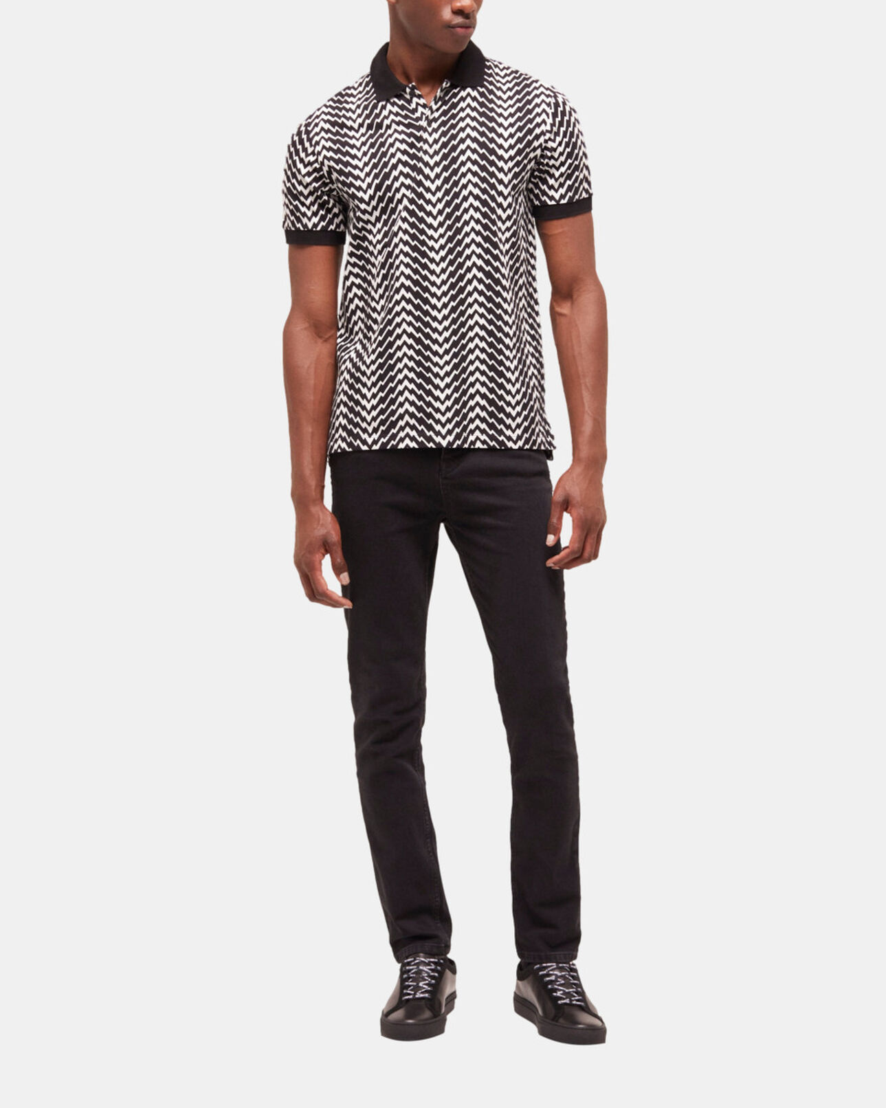 The Kooples HERREN BLACK / WHITE poloshirt mit print
