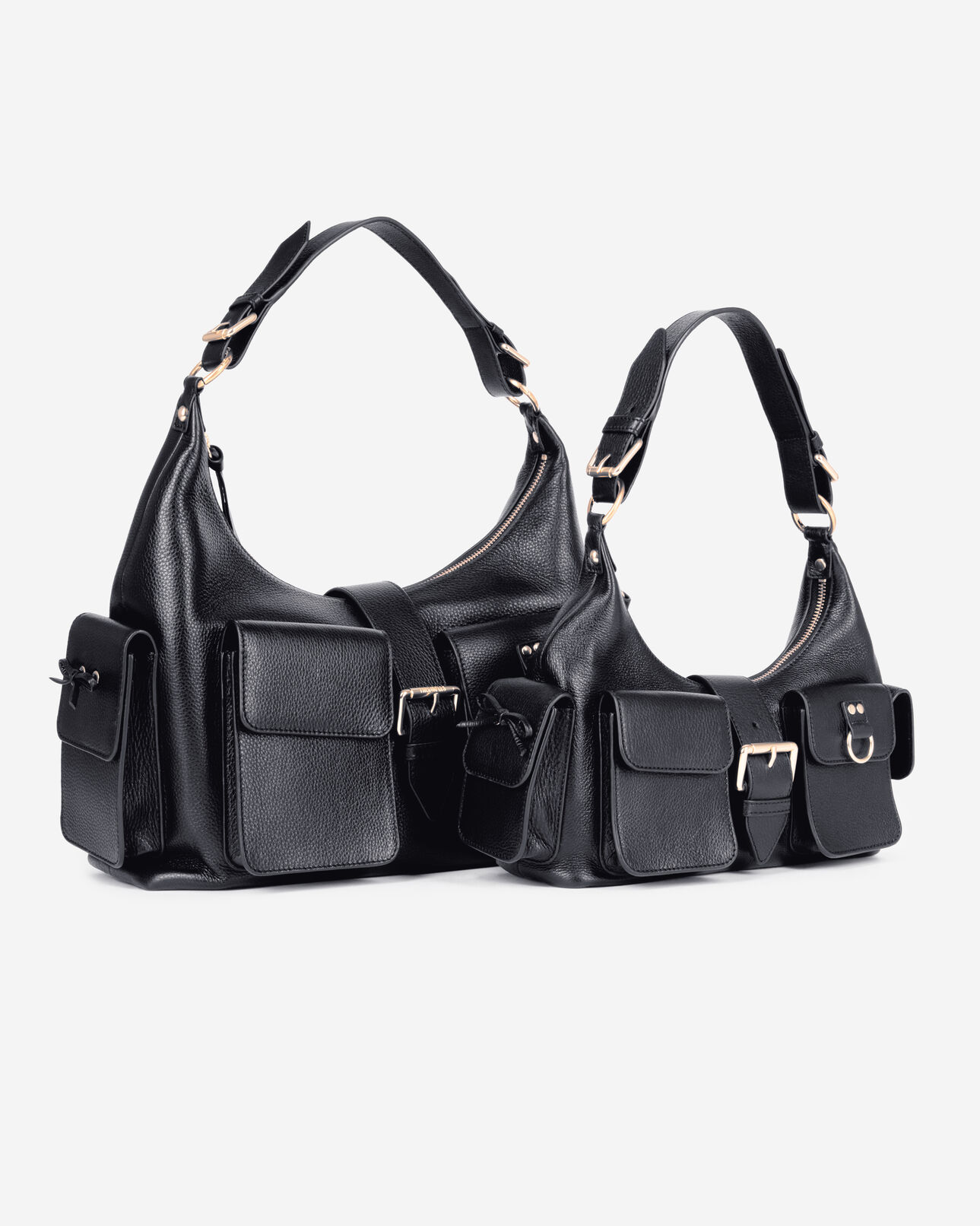 The Kooples FEMME BLACK sac amelia en cuir grainé noir