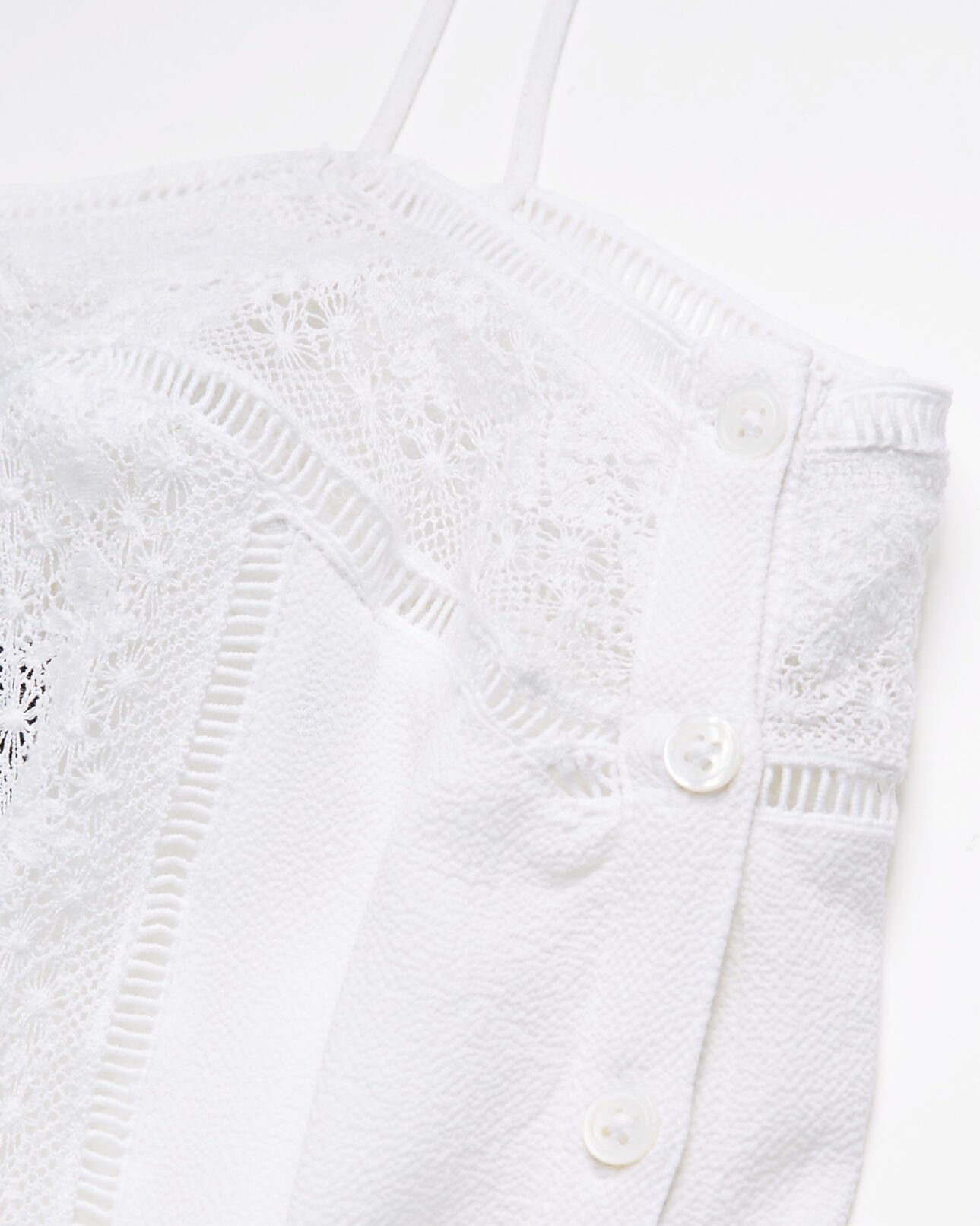 The Kooples FEMME WHITE robe longue blanche sans manches dentelle