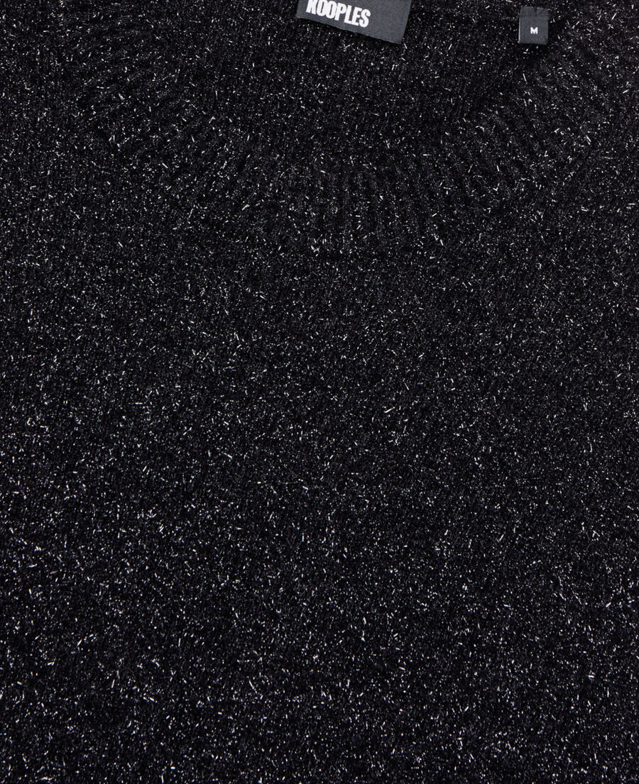 The Kooples HERREN BLACK schwarzer pullover mit pailletten-effekt