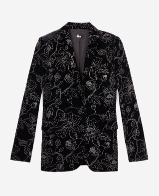The Kooples F BLACK black velvet suit jacket