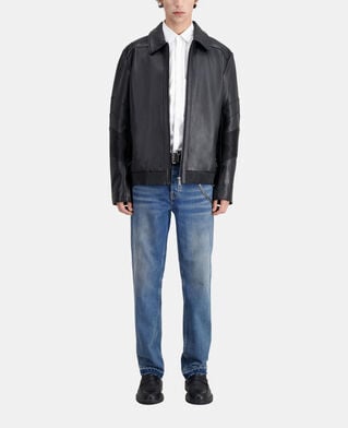 The Kooples HERREN BLACK schwarzer biker-blouson aus leder