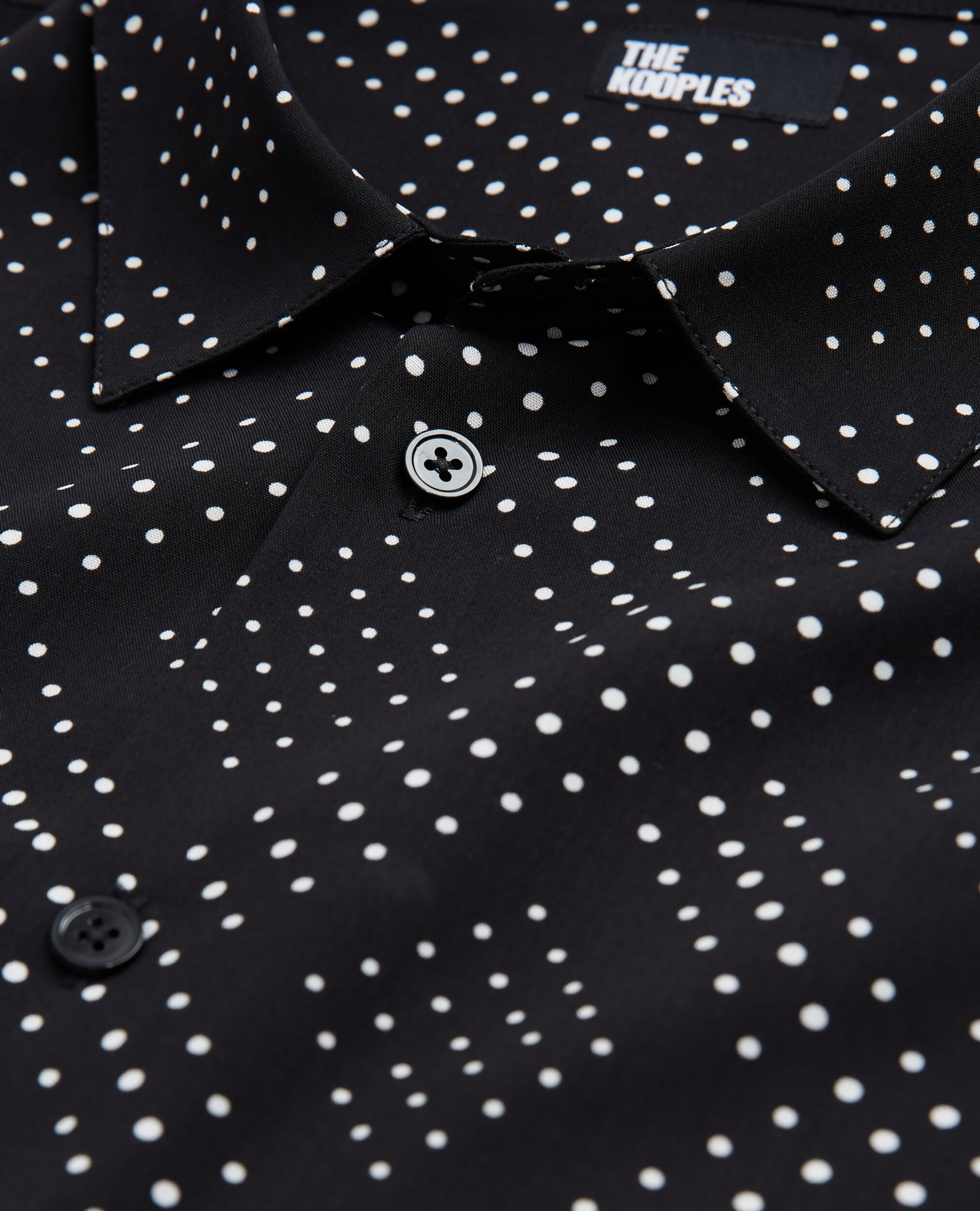 Printed shirt with classic collar, BLACK WHITE, hi-res image number null