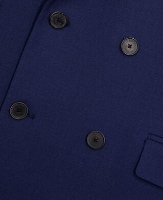 The Kooples HOMME DARK BLUE veste de costume croisée en laine bleu vif