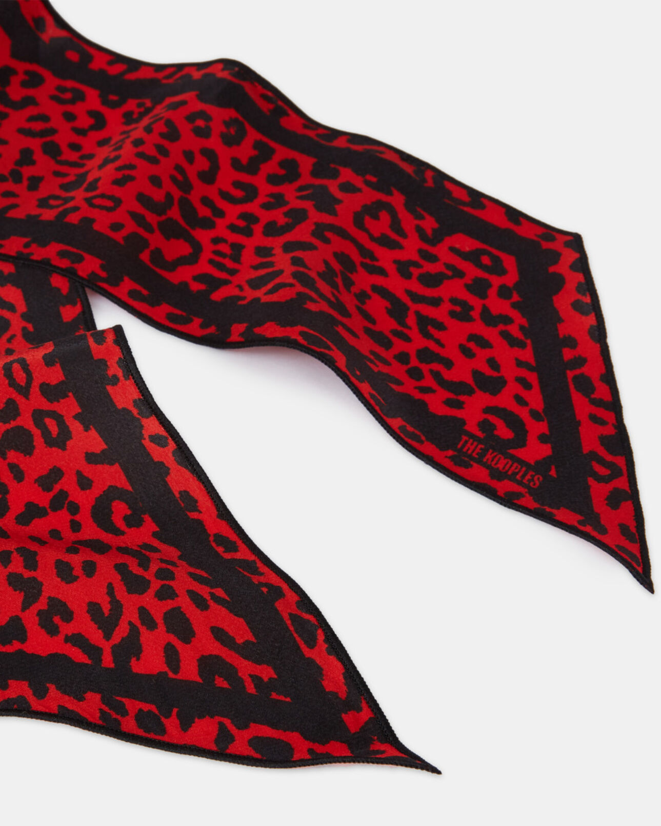 The Kooples UNISEX RED / BLACK rotes leoparden-halstuch