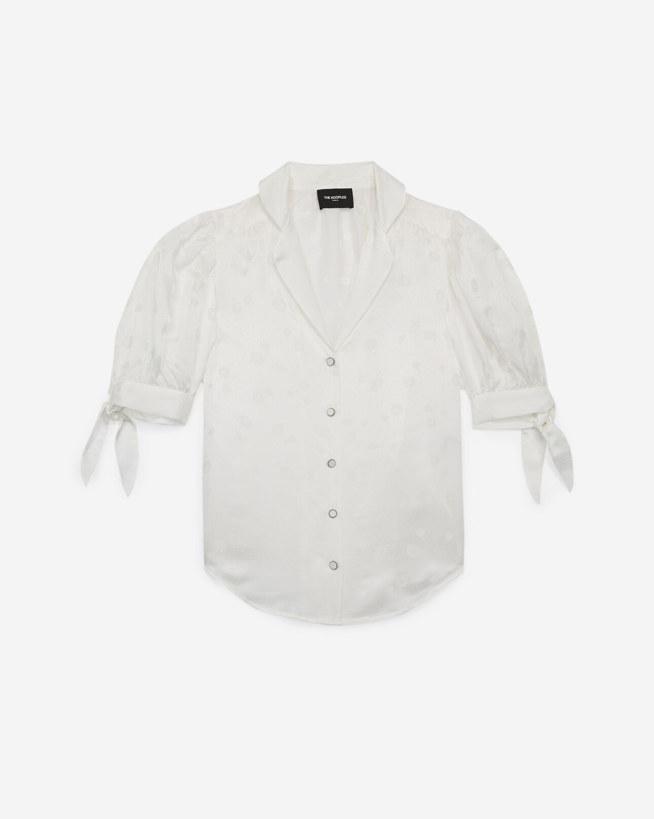 The Kooples DAMEN ECRU satiniertes kurzarmhemd in ecrufarben