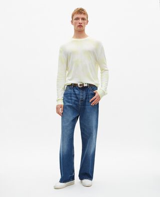 The Kooples H YELLOW - ECRU yellow tie and dye merino wool sweater