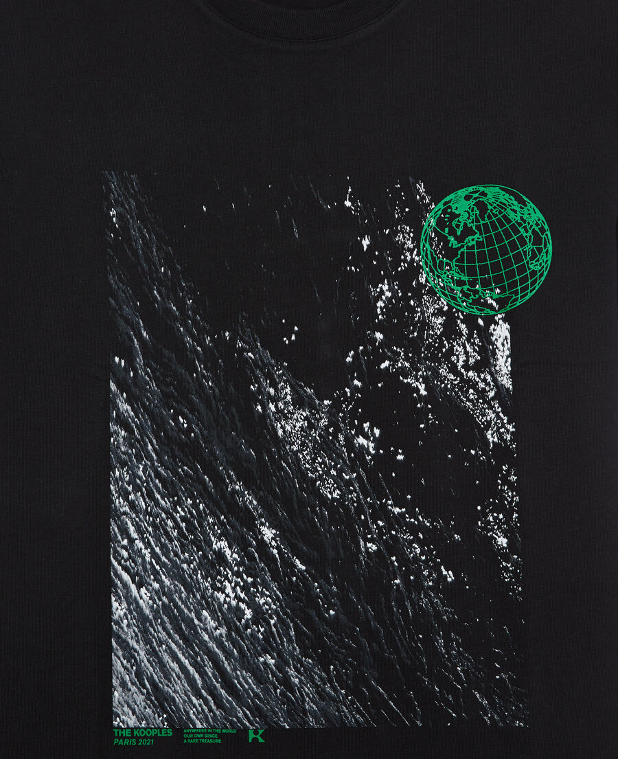 t-shirt schwarz baumwolle print stickerei