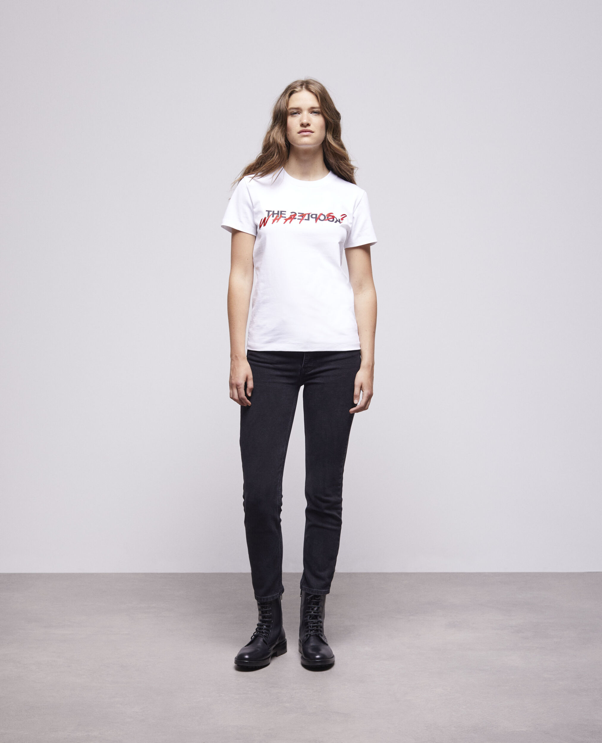 Weißes T-Shirt Damen, WHITE, hi-res image number null