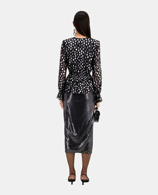 The Kooples F BLACK SILVER black top with silver hearts