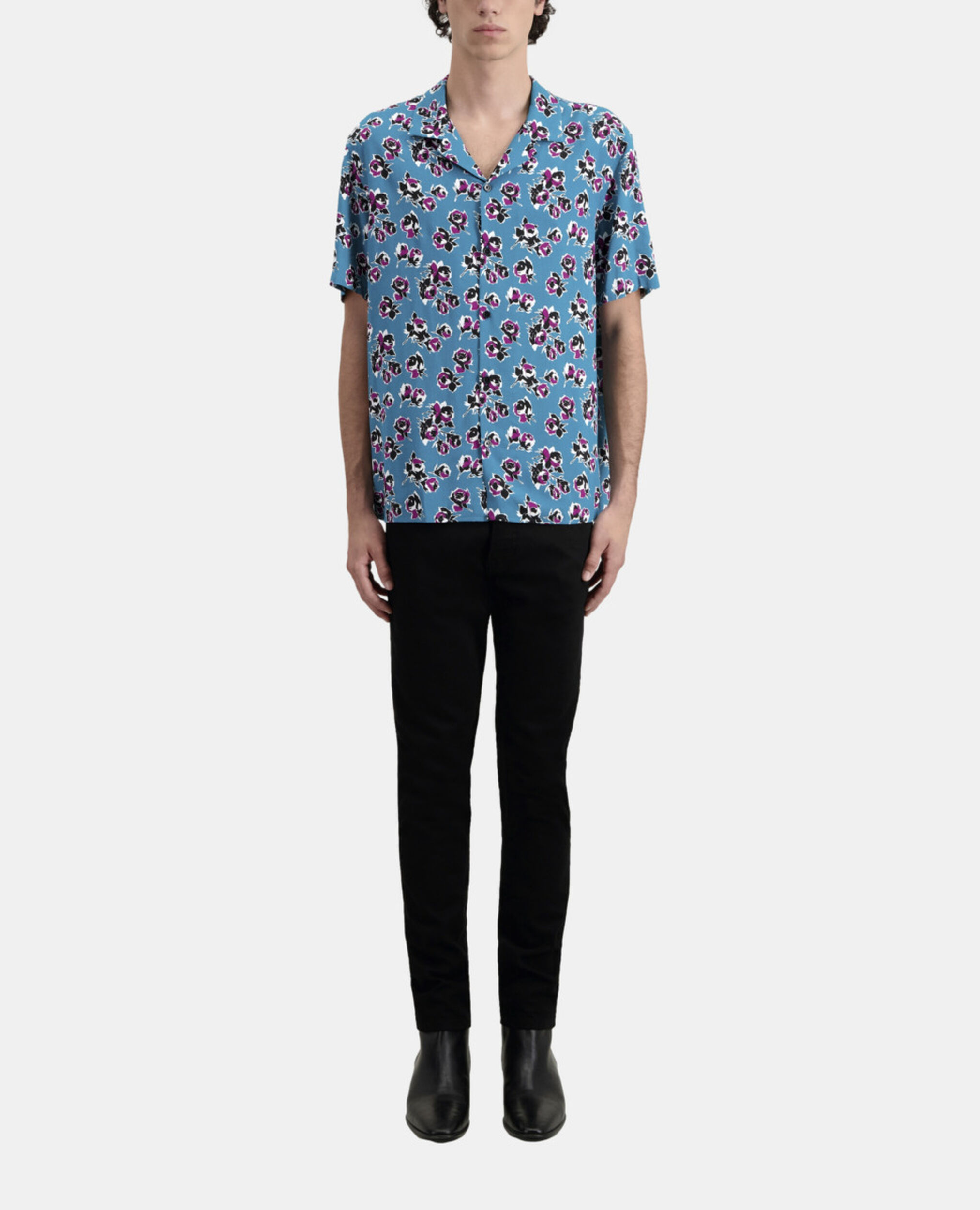 Short sleeved printed shirt, PINK - BLUE, hi-res image number null