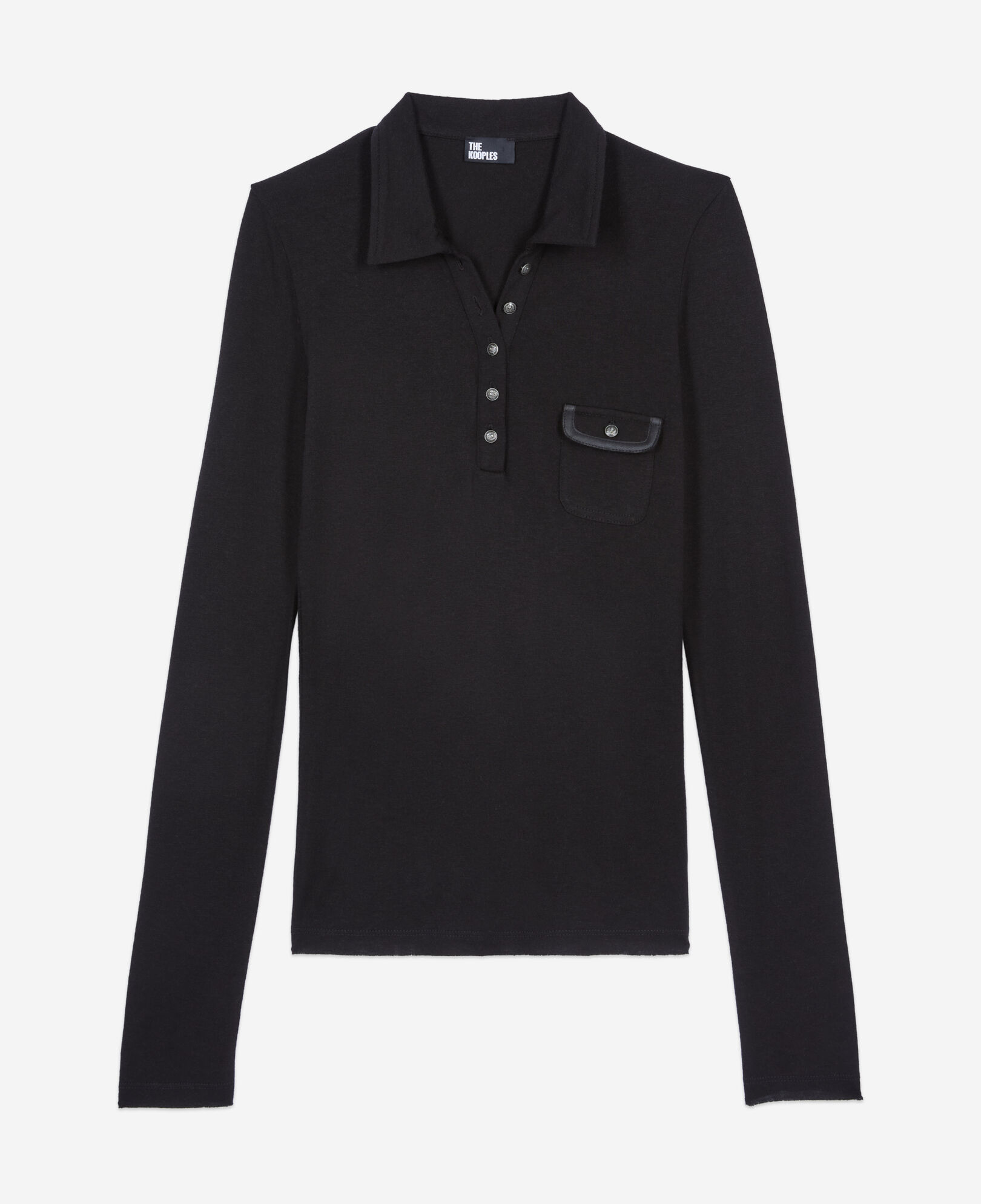 The Kooples FEMME BLACK polo manches longues noir