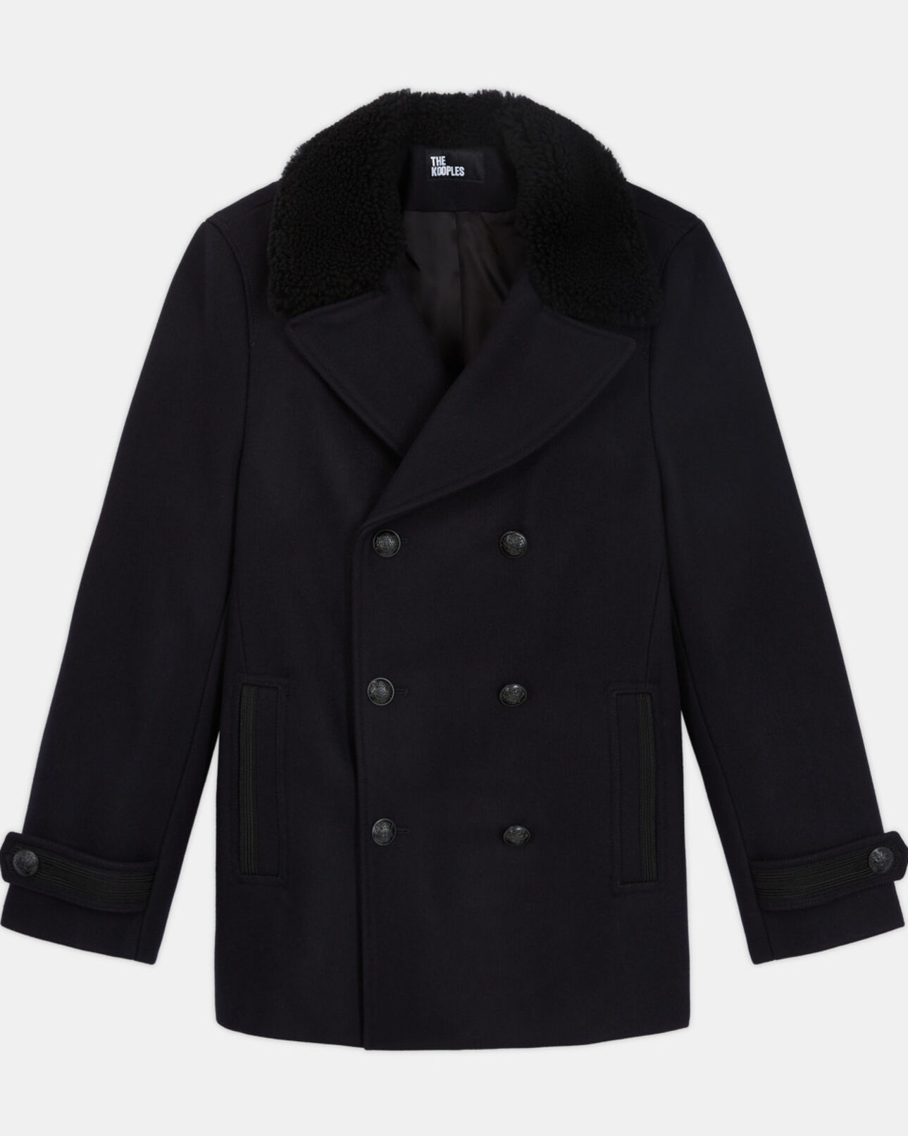 The Kooples MEN DARK NAVY navy blue wool coat