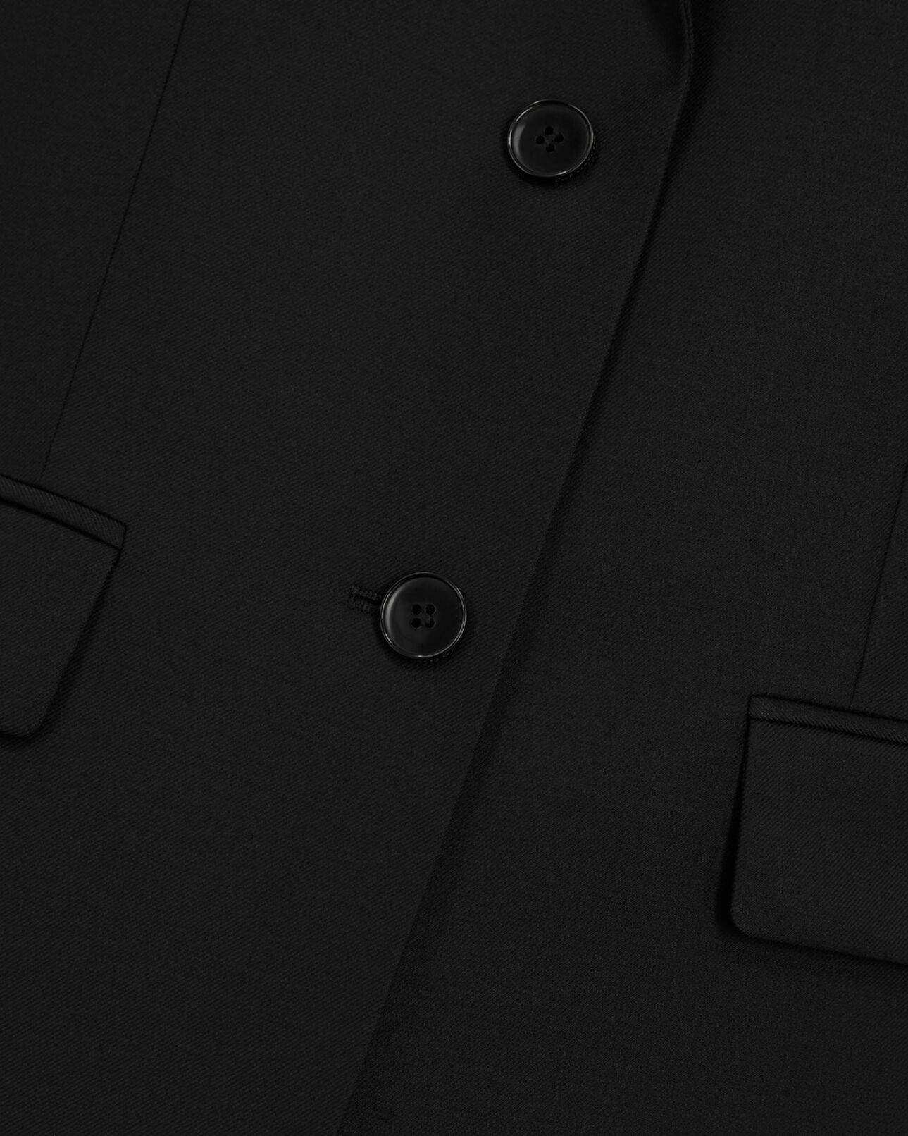 The Kooples MUJER BLACK chaqueta de traje de lana negra de corte entallado
